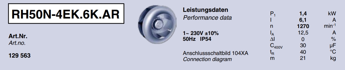 Технологические характеристики RH50N-4EK.6K.AR, арт. 129 563